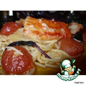 Рецепт: Спагетти с крабами