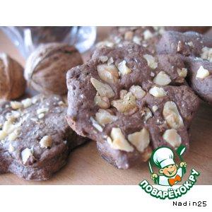 Рецепт: Шоколадно-ореховое печенье