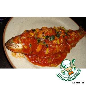Рецепт: Рыба по-китайски в остро-чесночном соусе