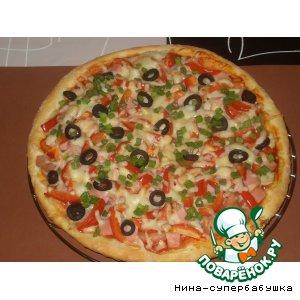 Рецепт: Пицца с ветчиной и шампиньонами