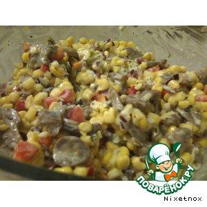 Рецепт: Салат из кукурузы и грибов