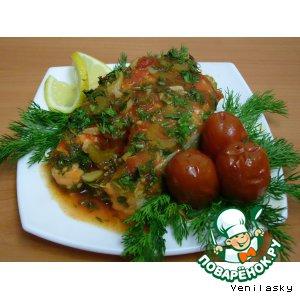 Рецепт: Семга под томатным соусом