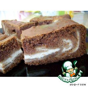 Рецепт: Шоколадно-творожный пирог «Мраморное море»