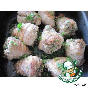 Рецепт: Фаршированные куриные голени