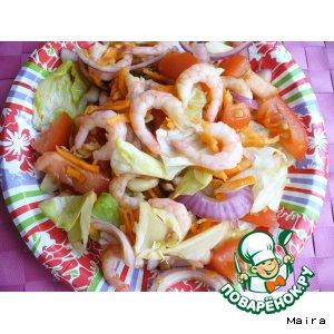 Рецепт: Вьетнамский салат с креветками
