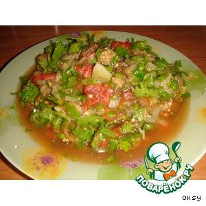 Рецепт: Теплый салат к шашлыку