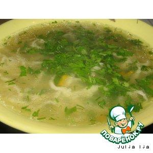 Рецепт: Суп курино-грибной с домашней лапшой