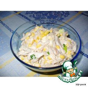 Рецепт: Салат из курицы, шампиньонов и перца