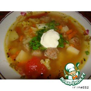 Рецепт: Овощной суп с котлетками
