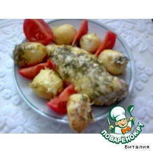 Рецепт: Куриные грудки, запеченные с молодым картофелем