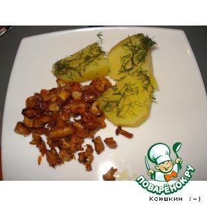 Рецепт: Вареный картофель с лисичками