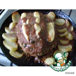 Рецепт: Рулет из рубленого мяса с картофелем