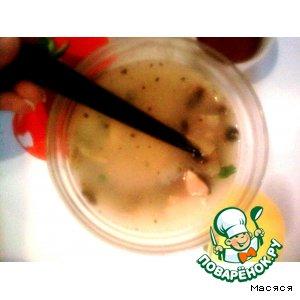 Рецепт: Кокосовый суп с лососем и грибами