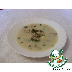 Рисовый суп с сыром и грибами