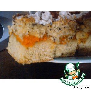 Рецепт: Пирог абрикосовый с маком и глазурью