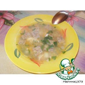 Рецепт: Суп с грибными квадратиками