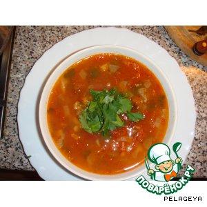 Рецепт: Арабский томатный суп с фасолью