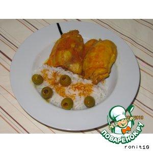 Рецепт: Курица с оливками