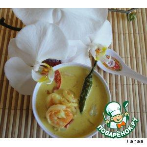 Рецепт: Суп на кокосовом молоке с креветками