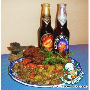 Рецепт: Стейк из бизона "Инукшук" с салатом из чечевицы