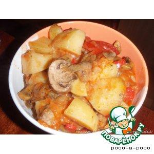 Рецепт: Тушеный картофель с грибами