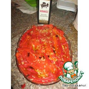 Рецепт: Красный жареный перец на оливковом масле