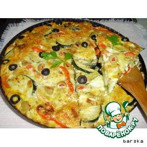 Рецепт: Оливково-сырная тортилья "Средиземноморская"
