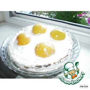 Рецепт: Торт "Яичница" с персиками