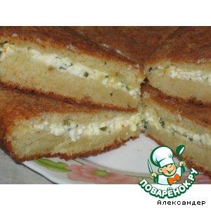Рецепт: Пирог с сыром на творожном тесте
