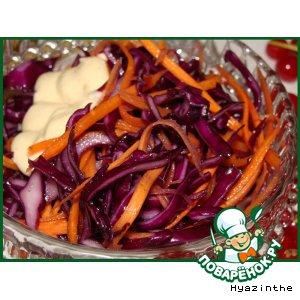 Рецепт: Салат из краснокочанной капусты "Освежающий"