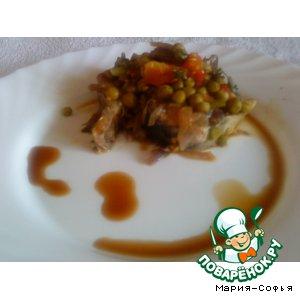 Рецепт: Скумбрия с зеленым горошком