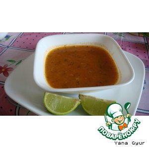 Рецепт: Турецкий суп из красной чечевицы Мерджимек