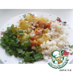 Рецепт: Запеченное овощное рагу с сосисками