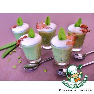 Рецепт: Зелeный суп-капучино Принцесса на горошине