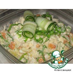 Рецепт: Салат с отварной рыбой и овощами