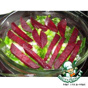 Рецепт: Салат из лука-порея со свеклой