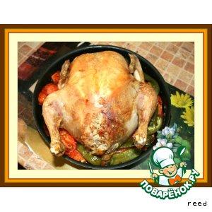 Рецепт: Фаршированная курица с перцами