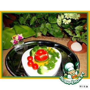 Рецепт: Яичница  в  помидорах  и  болгарском  перце