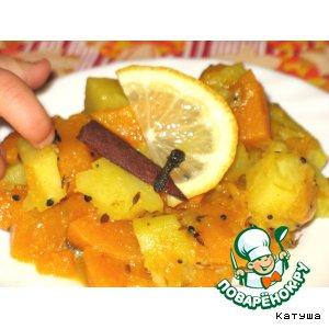 Рецепт: Тыква и картофель в стиле марвари