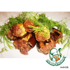 Рецепт: Фаршированные баклажаны и кабачки