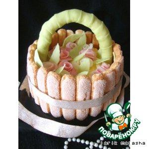 Праздничный торт Корзинка роз