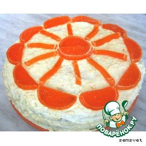 Торт с творожным кремом Солнечный круг