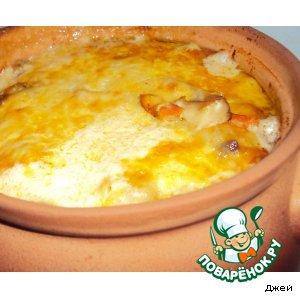 Рецепт: Картофель с сыром в горшочках