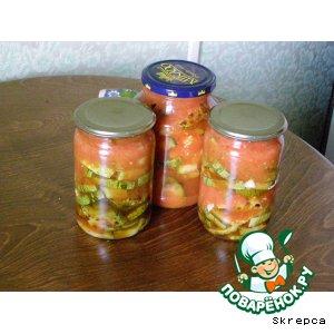 Рецепт: Кабачки, жаренные в томатном пюре, на зиму