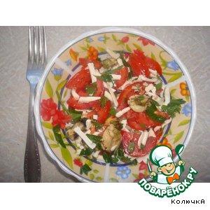 Пестрый салат с мидиями