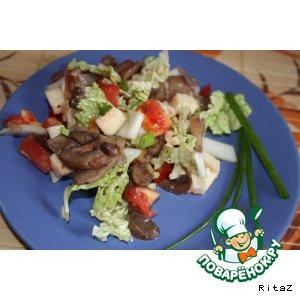 Рецепт: Салатик с моцареллой и грибами