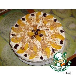 Бисквитный торт Персиковая нежность