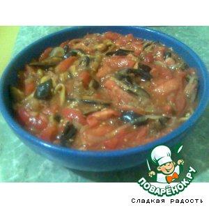 Рецепт: Салат с баклажанами и помидорами по-одесски