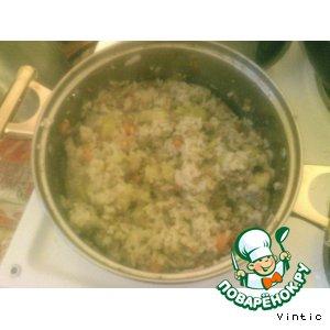 Рецепт: Рисовая каша с фаршем и кабачками