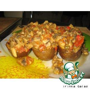 Рецепт: Запеченная картошка с грибной начинкой